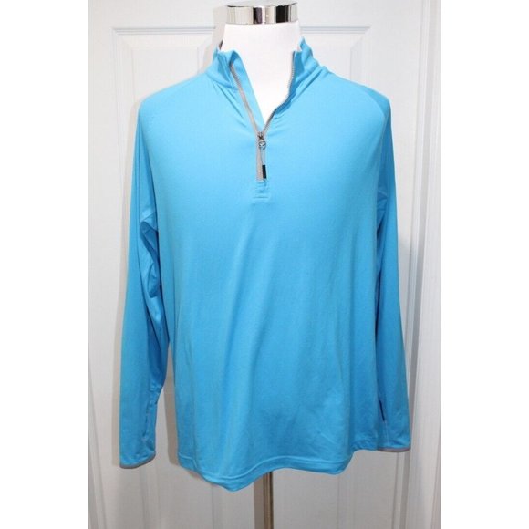 Cloudveil Mountain Works MensSize Large 1/4 Zip Sky Blue Golf Hiking Outdoor - Picture 1 of 6
